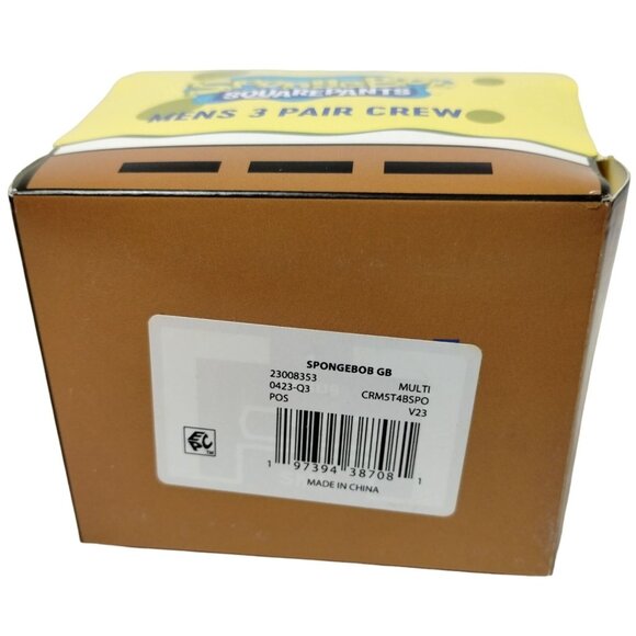 Bioworld SpongeBob SquarePants Mens 3 Pair Crew Socks Size 10 to 13 Nickelodeon - Picture 5 of 5